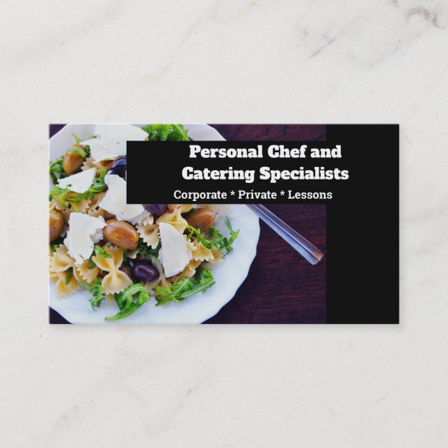 Professional chef food photo catering lessons business card (Front)