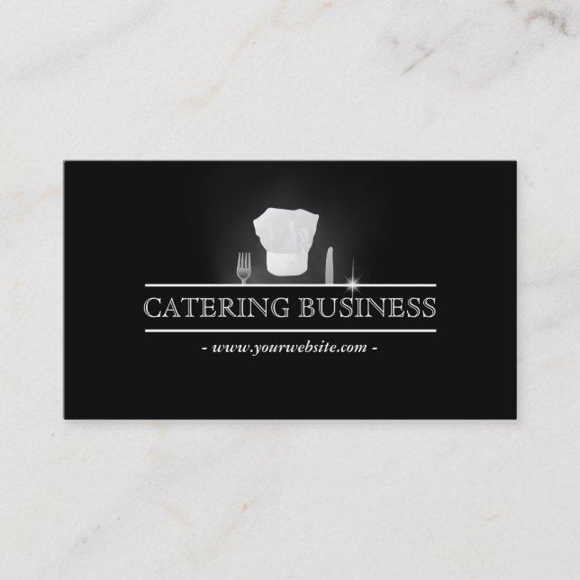 Professional Chef Hat Catering Business Cards (Front)