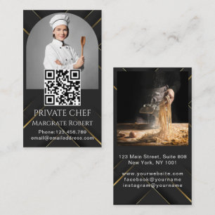 Professional Chef Restaurant Cook Catering Black Business Card