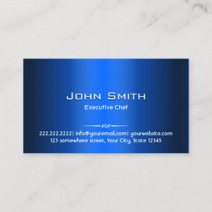 Professional Chef Royal Blue Metal Business Card