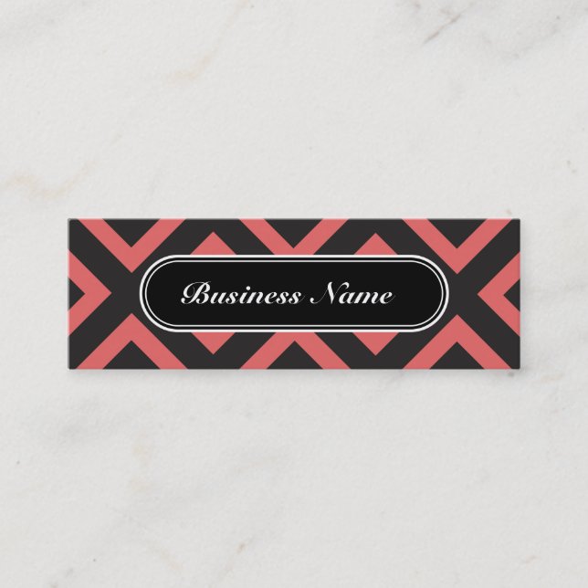 Professional Chic Cayenne Square Pattern Mini Business Card (Front)