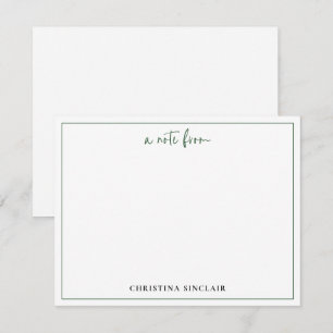 Professional Chic Emerald Green Typography Border Card