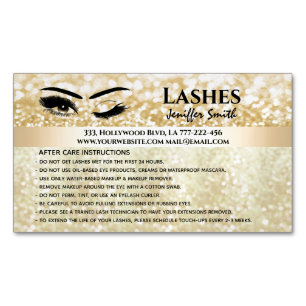 Professional chic glittery lashes after care 	Magnetic business card