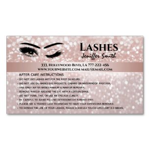 Professional chic glittery lashes after care 	Magnetic business card