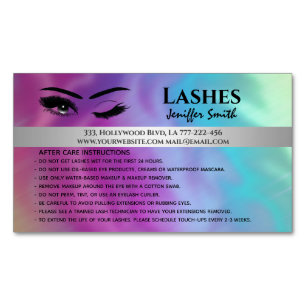 Professional chic holographic lashes after care 	Magnetic business card
