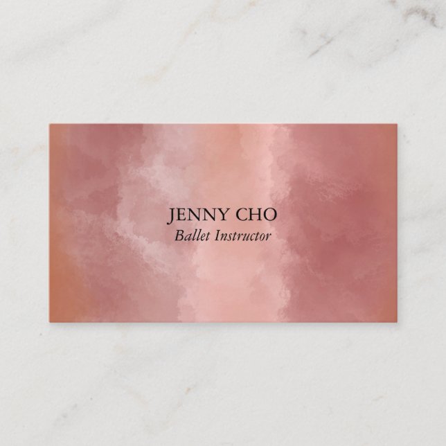 Professional Chic Minimalist Watercolor Paintbrush Business Card (Front)