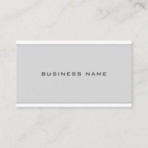 Professional Chic Modern Grey White Simple Plain Business Card
