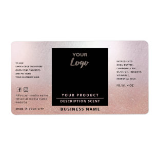 Professional chic simple logo rose gold product la