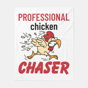 Professional Chicken Chaser Chicken Farmer Fleece Blanket