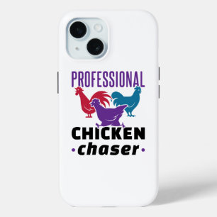 Professional Chicken Chaser Colourful Chickens iPhone 15 Case