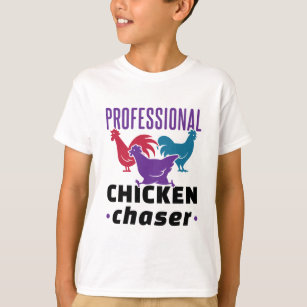 Professional Chicken Chaser Colourful Chickens T-Shirt