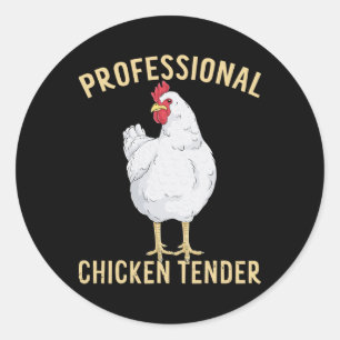 Professional Chicken Tender Funny Poultry Farm Ani Classic Round Sticker