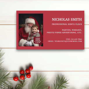 Professional Christmas Santa Claus Photo Business Card