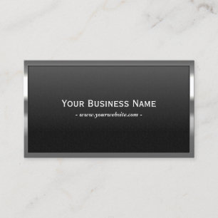 Professional Chrome Frame Dark Metal Business Card