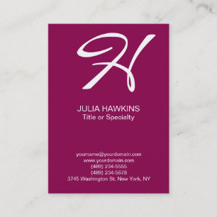 Professional chubby handwriting monogram business card