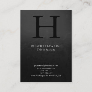 Professional chubby modern grey black monogram business card