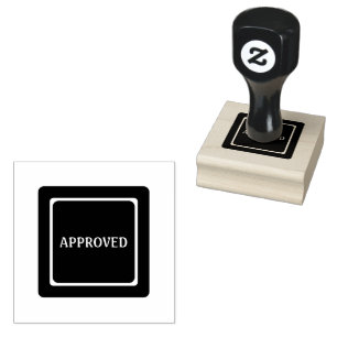 Professional Classic APPROVED Text Deep Purple Ink Rubber Stamp