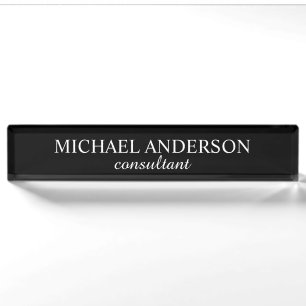 Professional Classic Black and White Nameplate