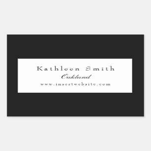 Professional Classic Black and White Rectangular Sticker