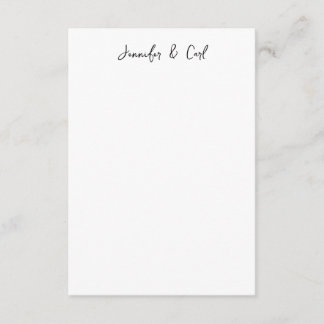 Professional Classic Calligraphy Minimalist Plain Enclosure Card