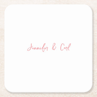 Professional Classic Calligraphy Minimalist Plain Square Paper Coaster