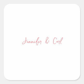 Professional Classic Calligraphy Minimalist Plain Square Sticker