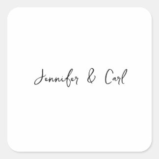 Professional Classic Calligraphy Minimalist Plain Square Sticker