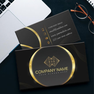  Professional Classic Elegant Black Gold  Calling Card