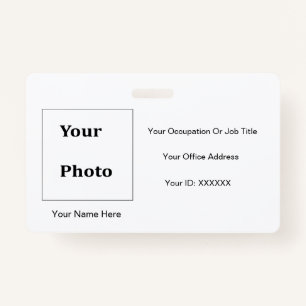 Professional Classic MInimal Photo Black White ID Badge