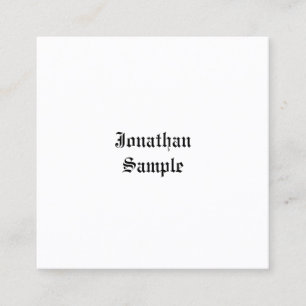 Professional Classic Nostalgic Look Artistic Plain Square Business Card