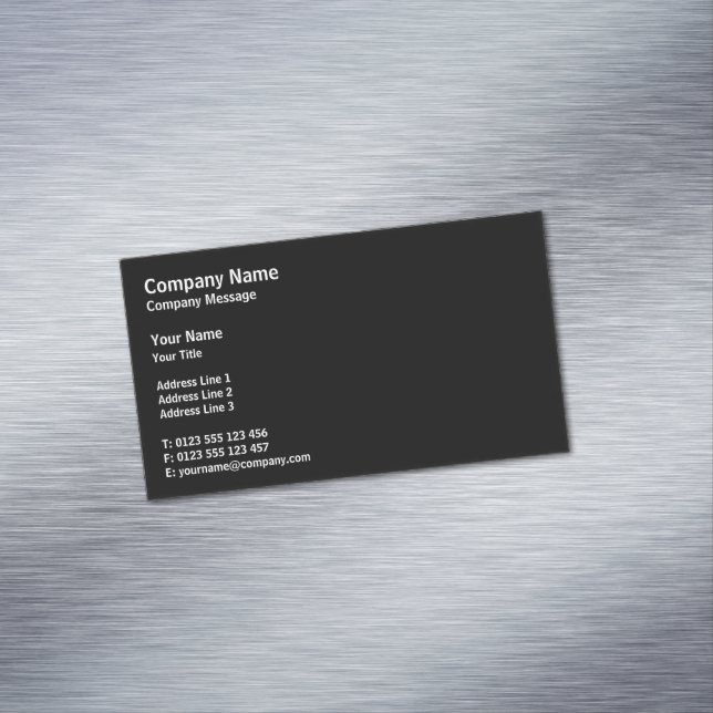 Professional Classic | Plain Black Magnetic Business Card (In Situ)