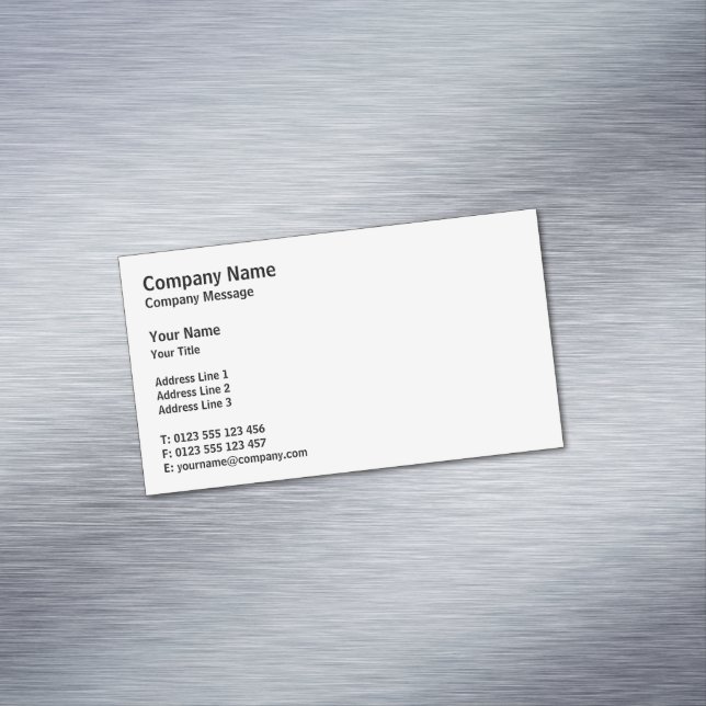 Professional Classic | Plain White Magnetic Business Card (In Situ)