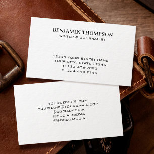 Professional Classic Style White Black Luxury Business Card