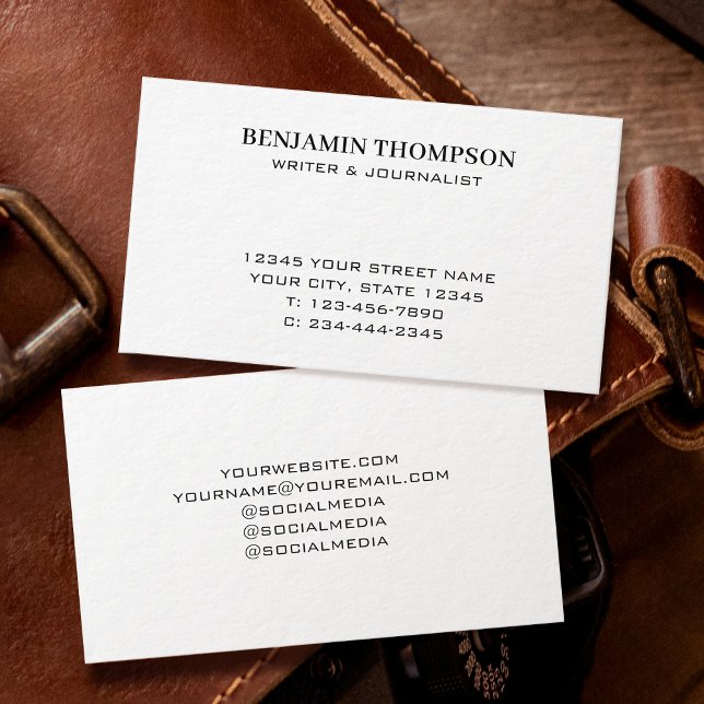 Professional Classic Style White Black Luxury Business Card (Creator Uploaded)