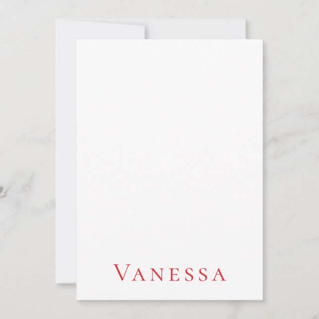 Professional classical font own name custom red (Front)