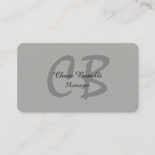 Professional Classical Grey Monogram Business Card