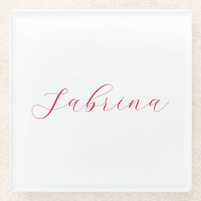 Professional classical handwriting name custom glass coaster (Front)