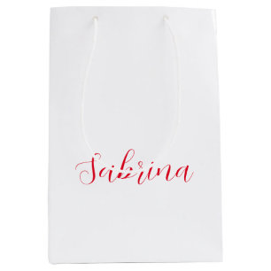 Professional classical handwriting name custom medium gift bag