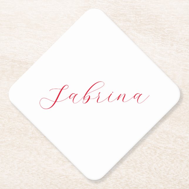 Professional classical handwriting name custom paper coaster (Front)