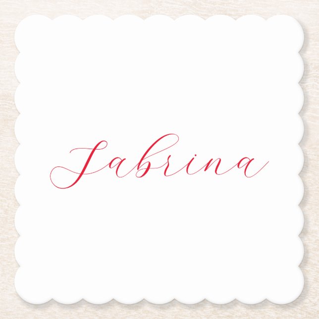Professional classical handwriting name custom paper coaster (Front)