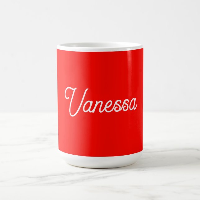 Professional classical handwriting name custom red coffee mug (Center)