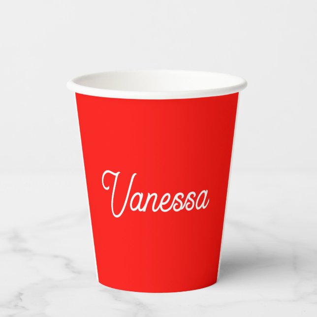 Professional classical handwriting name custom red paper cups (Front)
