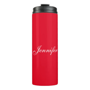 Professional classical handwriting name custom red thermal tumbler
