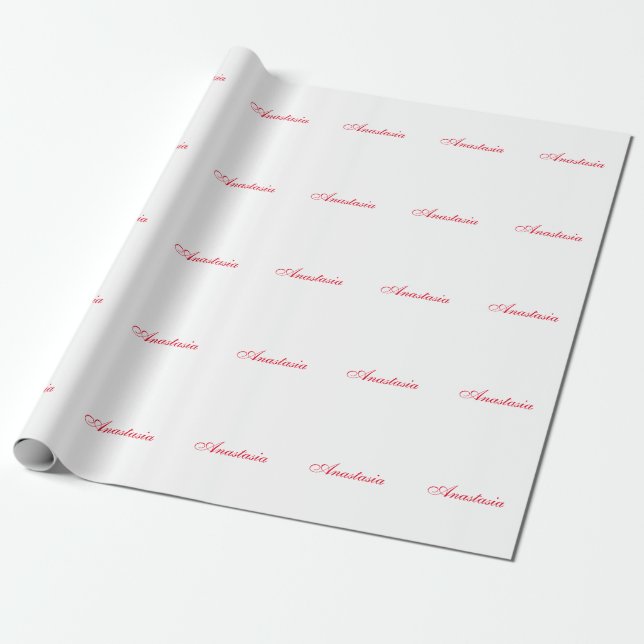 Professional classical handwriting name custom wrapping paper (Unrolled)
