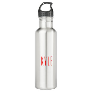 Professional classical handwriting name red white 710 ml water bottle