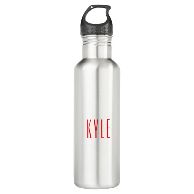 Professional classical handwriting name red white 710 ml water bottle (Front)