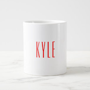 Professional classical handwriting name red white large coffee mug