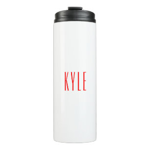 Professional classical handwriting name red white thermal tumbler