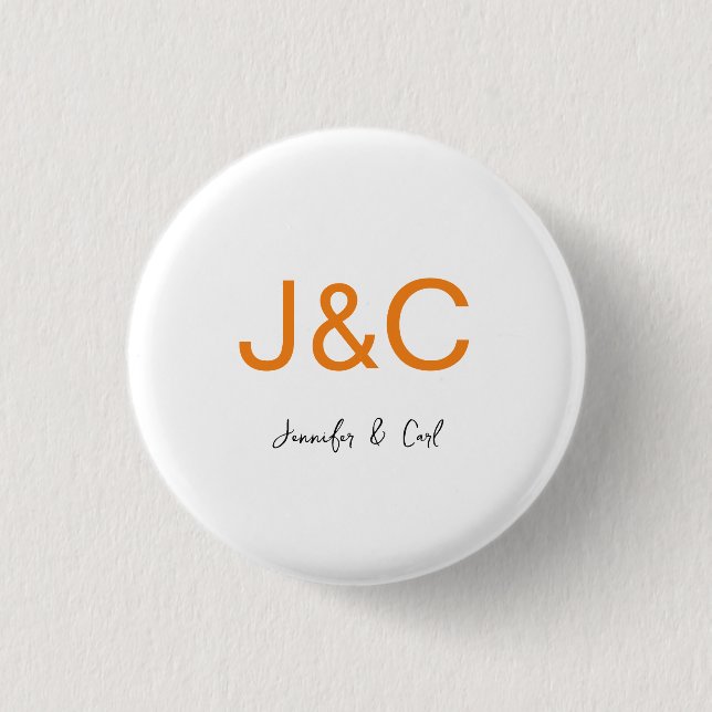 Professional Classical Monogram Minimalist Plain 3 Cm Round Badge (Front)