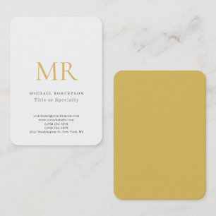 Professional Classical Monogram Minimalist Plain Business Card